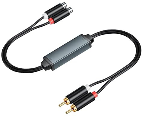RCA Noise Isolator - Ground Loop Isolator RCA Noise Filter Eliminate the Buzzing Commotion/Sound for Car Audio Hum Eliminator from Home Stereo Amplifiers Speakers Plug-and-Play