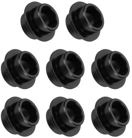 YELARXI Inline Skate Bearing Bushing Spacers, Skate Axles Shaft Spacers Roller Bushing Gasket Wheel Center Bearing Fitting for (Skating/Skateboard) 8mm & 8 Pcs & Aluminum & Black