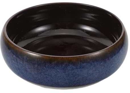 TOYANDONA Pot à Lotus en Céramique Émaillée Bleu Flammé 20 CM – Grand Bol Hydroponique pour Plantes Aquatiques et Succulentes D’Intérieur Jardinière Rétro pour Nénuphars et Bonsaïs