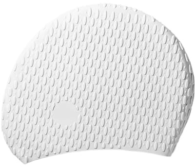 Gorro de natación partículas Color Puro Verano, Gorro Piscina Silicona Alta Elasticidad, Resistente al Agua, protección for los oídos para Nadar(White)