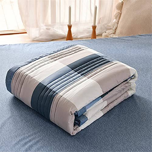 Chickwin-Shop Plaid Couvre Lit Matelassée, Chickw1 Réversible Imprimé Doux Microfiber Couvre-lit Couverture de lit Jeté de Lit Dessus de Lit (Bleu,200x230cm)