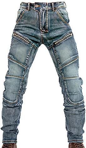 MANYMANY Jeans da Moto per Uomo Pantaloni da Moto protettivi per Jeans, Blu, S/M/L/XL/2XL/3XL