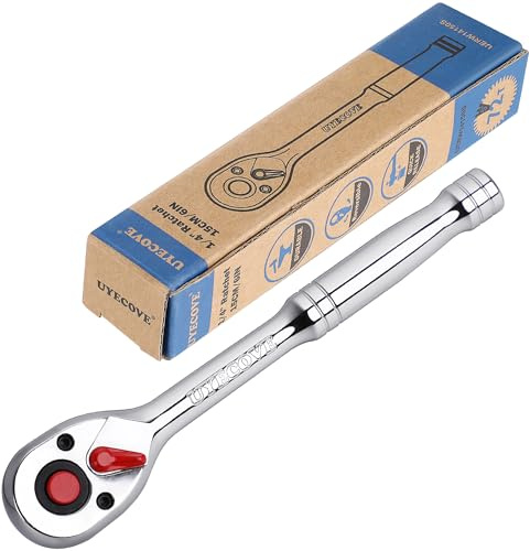 UYECOVE 1/4 Inch Drive Ratchet Wrench, 1/4 Ratchet, Socket Wrench, 72-Tooth Quick-release Reversible Cr-Mo Head, Chrome Steel Made - 5.9''15cm