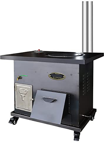 YYUINU Poêle à Charbon Multifonctionnel en Fonte, poêle à Bois à économie d'énergie, avec réservoir d'eau Chaude et Four de Grande capacité, cuisinière sans fumée,B