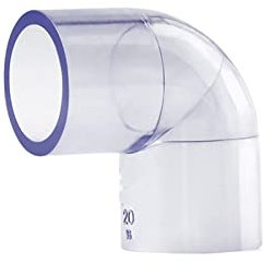 WILLWA 1 pièces té Transparent coude égal Droit PVC Tube Joint Tuyau raccord Adaptateur connecteur d'eau for l'irrigation de Jardin (Size : L ID 20mm 1pcs)