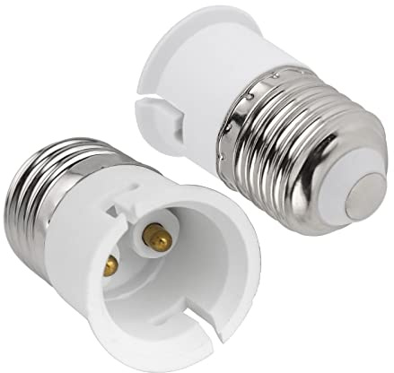 Lot de 2 convertisseurs de douille E27 vers B22, adaptateur de douille à vis à baïonnette, adaptateur de base de lampe ES vers BC, puissance maximale 60 W, tension 0-250 V, pour ampoules LED, à