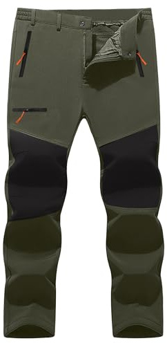 YAOHUOLE Imperméable Homme Pantalon Elastique Homme Taille Elastique Pantalon Pantalon Combat Vert Armée 2XL