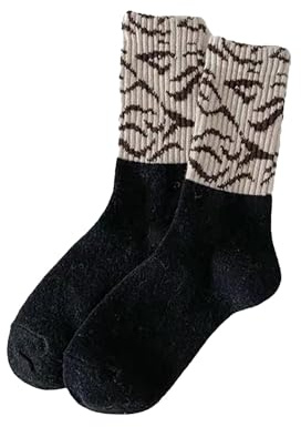 GIFTZS Tightly Fitted 2 Pairs Patchwork Socks Winter Warm Wool Patchwork Socks, Women's Socks Affordable