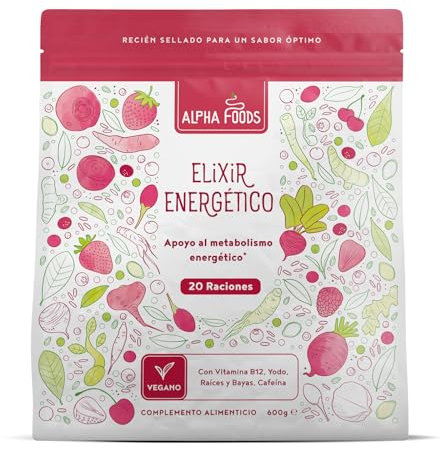 Super Berry Energy Powder 600g | Vegan Superfood Blend | Smoothie Drink Mix for Shakes | Supports Energy, Immunity & Metabolism | with Acai, Goji, Maca, Turmeric, Guarana & Vitamin B12 | Alpha Foods