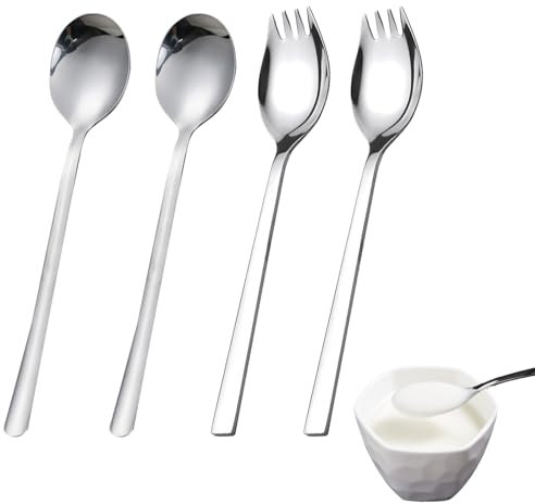 2 Stück Servierlöffel, Salatlöffel, Servierlöffel Groß, Servierlöffel Edelstahl, Edelstahl Servierlöffel mit Langen Griffen Salatlöffel Edelstahl für Küche, Esszimmer Vorlegebesteck