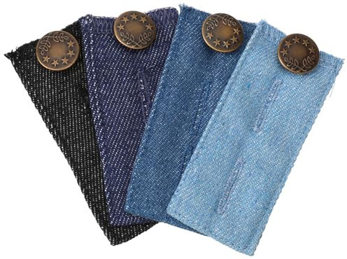 Giantree 4 Stück Hosenbunderweiterung Knopf, Hosenknopf Verlängerung Jeans Knopfverlängerung für Hosen Hosenbunderweiterung Damen Kein Nähen Knöpfe Extender für Jeans Hosen Umstandshose