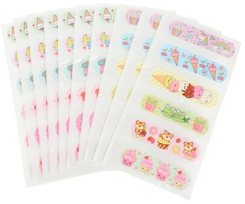 Ipetboom 120 piezas Vendajes Adhesivos para Apósitos Impermeables y Transpirables con Diseño de Dibujos Animados Vendaje Elástico para Cortes y Heridas Protección Diaria para Familia
