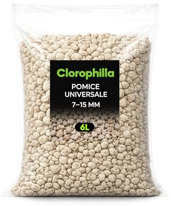 Clorophilla Pomice Universale 7–15 mm – Inerte Naturale per Piante – Substrato Drenante e Aerante – Uso per Vasi, Rinvaso e Coltivazione (6 Litri)
