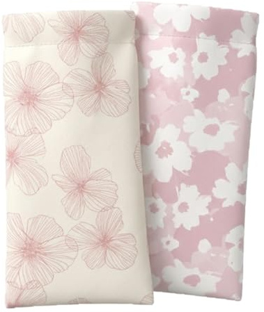 YIPFEN 2 piezas Fundas de Gafas Blanda, Funda para Gafas de Sol y de Vista, Cuero PU, Portátil, Protección para Gafas, para Mujer y Hombre