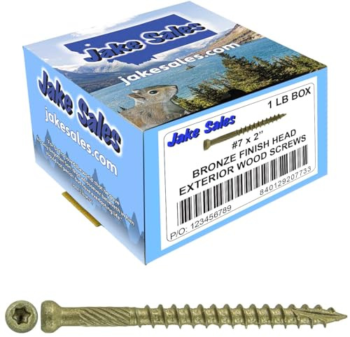 #7 x 2 Bronze Coated Tiny Finish Head Multipurpose Wood Screw - Torx/Star - ACQ Compatible - 1 Pound - 187 Screws