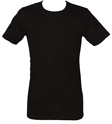 RAGNO T-Shirt Maglia Intima Uomo Cotone Invernale Interlock Biologico Manica Corta Girocollo Articolo 604477 BIO Cotton MC, 020 Nero, L