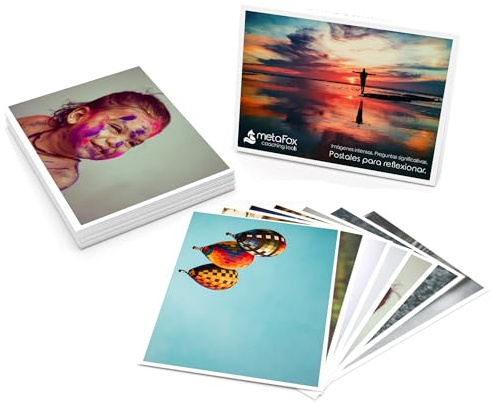 metaFox - ORIGINAL Postkarten-Set der besonderen Art mit 52 Karten - Kartenset Konversation Spiel Achtsamkeit Coaching Tool Motivationskarten Gefühlskarten Kommunikationstraining