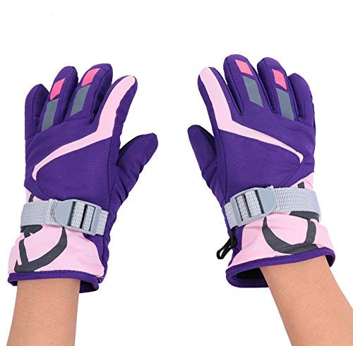 VOSAREA 1 Paar Handschuhe Ski Für Männer Skifäustlinge Für Damen Ski Für Frauen Warm Snowboard-fäustlinge Schneefäustlinge Für Kinder Winddichtes Fahrrad Camping Fräulein Stoff Violett