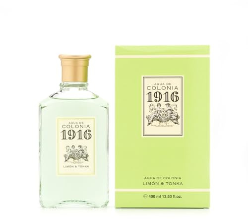 1916 - Limón & Tonka 400 ml, Agua de Colonia Hombre y Mujer, Perfume Unisex, Eau de Toilette Masculina y Femenina, Fragancia Fresca, Cítrica y Delicada, Aroma de Larga Duración