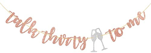 Dalaber Talk Thirty to Me Banner, Happy 30th Birthday, Foto-Requisiten, 30th Anniversary Dirty 30 Party Dekoration Supplies, Cheers to 30 Years Party Cake Decor - Roségold