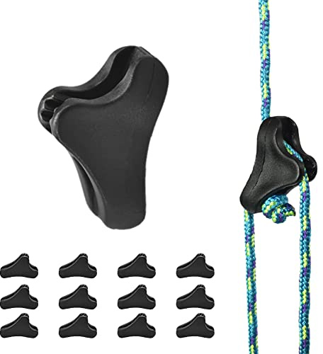 CooBigo 12Pack Ultralight Guyline Tensioners Tent Guyline Cord Rope Adjuster for Outdoor Camping Hiking Tent Tarp Canopy Shelter (Black), FLC554-B