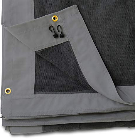 Moskitonetz für Gartenpavillon Forest Superior 3x3 m - Polyester - Insektengitter inkl. Haken, mit Reißverschluss - dunkelgrau