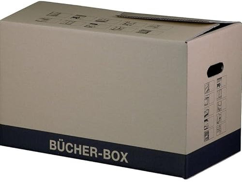 karton-billiger | Umzugskarton Umzugskiste Bücherkarton Faltkarton 1-2-wellig extra stabil | 10 Größen (Profi - S - 400 x 300 x 300mm, 10)