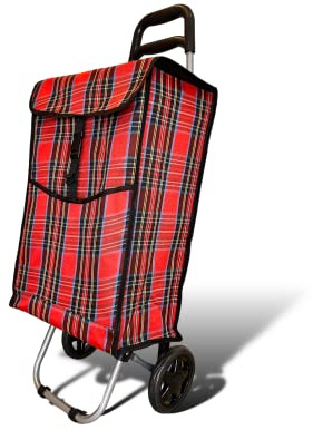 Chariot de courses | Chariot de courses | Chariot à provisions | Chariot à provisions | Trolley | Scooter | Chariot de sac | Pliable avec sac de courses | 55 x 36 x 20 cm | Charge maximale : 25 kg