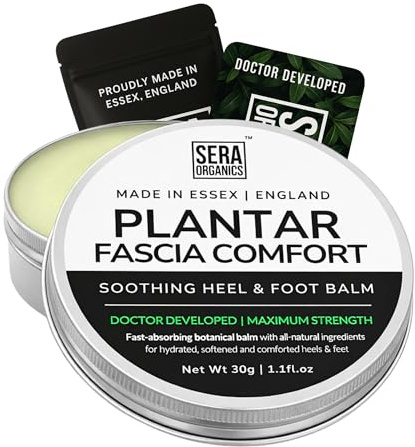 Plantar Fasciitis Relief & Heel Treatment | Maximum Strength Doctor Developed Cream for Feet & Heel | All-Natural Formula, Soothing Plantar Fasciitis Relief - Made In the UK (30g) By Sera Organics