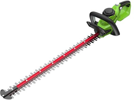 Greenworks Cordless Brushless Hedge Trimmer 24V 70cm Dual Action Blade, Cuts up to 25.4mm Thick Branches and Stems 3200 SPM Without Battery GD24HT70, 3 Year Guarantee, Grün