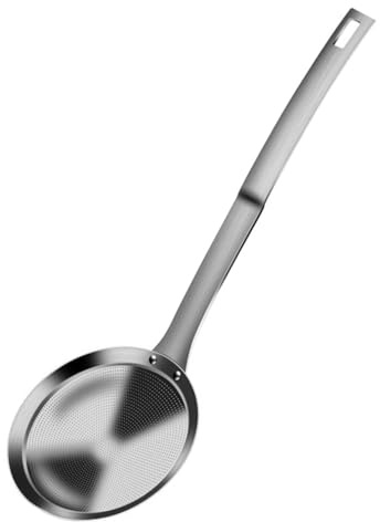 Espumadera, cuchara de espuma de acero inoxidable, colador fino, φ 8/9,5/12 CM, cucharón de poros finos para grasa, espuma, residuos y frutas, aceite y sopa de drenaje limpio