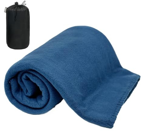Genérico Manta de Viaje - Manta Grande para Avión con Bolsa De Transporte,Ropa De Cama Reutilizable, Lavable A Máquina para Dormitorio, Sofá, Acampada, Playa, Picnic
