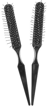 Mikikit Set 2 Pezzi Pettine per Chioma Nero in Abs Punta Affilata e Funzione di Divisione e Sezionamento per Uso Professionale e Styling Preciso