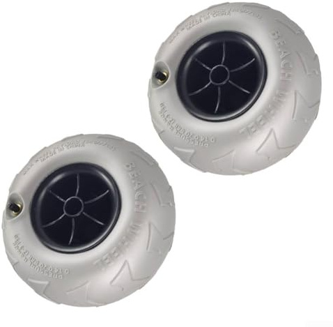Eawfgtuw Ruote per palloncini da spiaggia, ruote per carrello, ruote da 205 mm di diametro, per canoa, carrello, con accessori per attrezzature da spiaggia, base larga, ruote da trasporto larghe 115