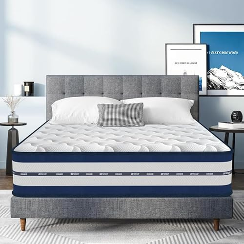 YIDATONG Colchón 140x200 cm Viscoelástico - Firmeza Media - Espuma HR + Blue Látex - Transpirable - 10 Zonas Confort Soporte Ergonómico - Hipoalergénico, Antibacteriano, Cama Matrimonial Altura 26cm
