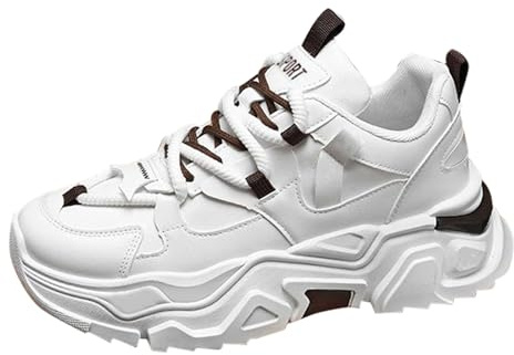 Sneakers Chunky för män, tjock sula, sportskor med snörning, promenad, trendiga fitness-sneakers, bekväma, lediga, löparskor, ventilerande promenadskor för utomhus, fitness och vardag