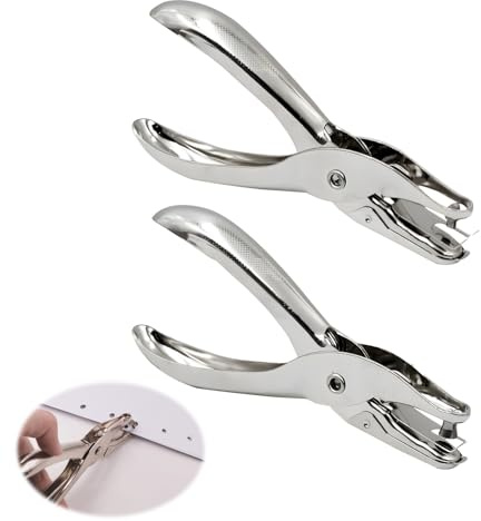 2 pinze per fori di carta, 3 mm e 6 mm, foro tondo, diametro del foro in metallo, punzonatrice per carta, perforatrice per carta, perforatrice singolo, perforatrice per cartelle, foto, biglietti di