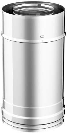 Artículo fumistería Línea Pellet y madera, chimenea: tubo de doble pared L. 250 mm. Diámetro interior: 150 mm, diámetro exterior: 200 inoxidable