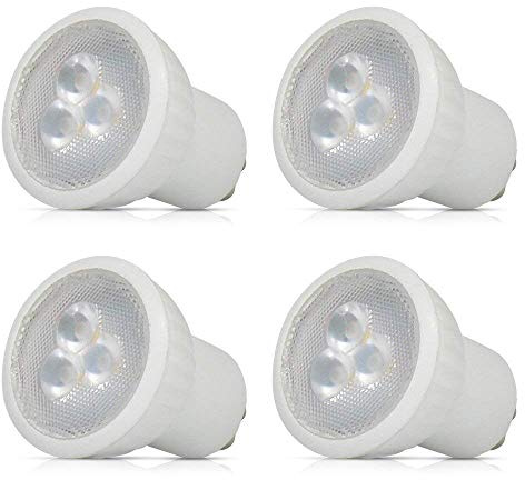 Edearkar MR11 GU10 LED Light Bulbs (4 Pack) 3W LED Spotlight 30W Halogen Bulbs Equivalent 6000K Daylight White Non-Dimmable GU10 Track Lighting, Recessed Light AC85-265V