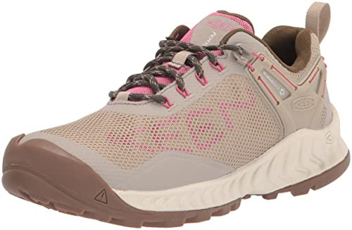KEEN Damen-Nxis Evo Niedrige Höhe Wasserdicht Schnelle Verpackung Wanderschuh, Plaza Taupe/Ibis Rose, 40 EU