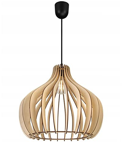 Light-Home Timber Hängelampe aus Holz und Metall - Esstischlampe Industrial für Kuche und Esszimmer - Pendelleuchte über Esstisch Schwarz/Braun - Skandinavisch