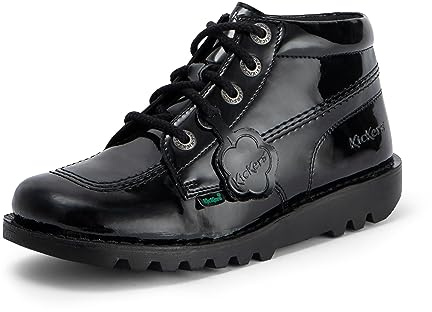 Kickers Botines de charol vegano Kick Hi para mujer, Black, 40 EU