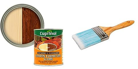 Cuprinol 750ml Garden Furniture Stain - Clear & Silverline Synthetic Paint Brush 75mm / 3 (718107)