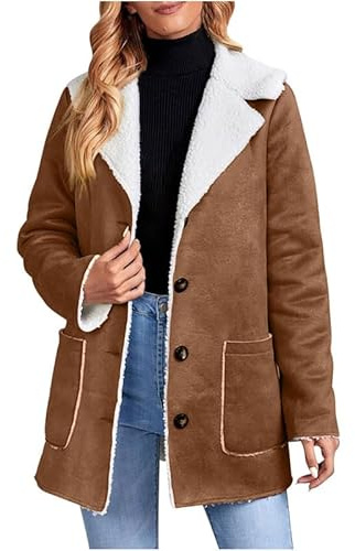 Trench-Coat Long en Daim pour Femmes, Vestes en Daim légères en Peau de Mouton, Cardigans Chauds à Boutons