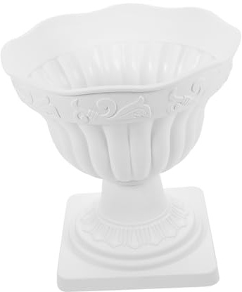 POPETPOP Fioriera da Balcone Facile da Trasportare Stile Vintage in Plastica Bianca e Resistente allo Sbiadimento Vaso per Piante per Decorazione Casa