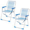AKTIVE Pack de 2 chaises Pliantes Multipositions pour Plage, Jardin, terrasse ou Camping, Rayures Bleues et Blanches, 44 x 45 x 76 cm, butées Anti-retournement, Charge 110 kg, poignée d'épaule de