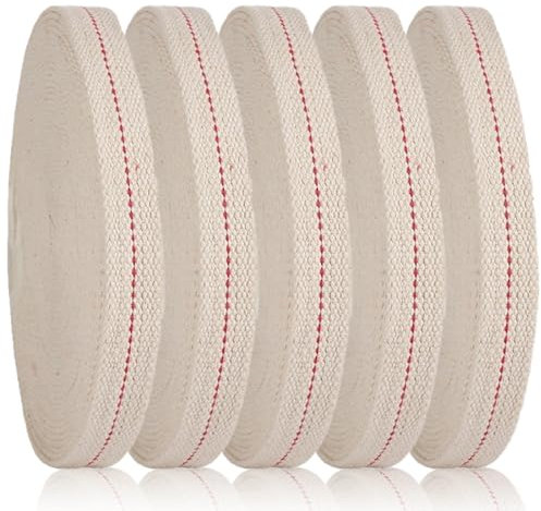 BEPSYOM Mèche Lampe à Pétrole, Mèches de Rechange, Mèche Plate en Coton Blanc, Huile Brûleur, Huile pour Lampe à Mèche, Lampe a Huile