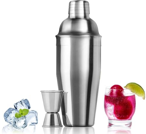Cocktail Shakers 750 ML Stainless Steel Cocktail Mixing Set Cocktail Maker Set Martini Drink Shaker Stainless Steel Bar Accessories Mixology Bar Accessories for Bar Mixer Utensil Tool