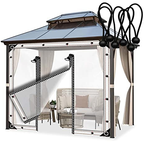 YHKJLYH Rideau de Porte de Garage en bâche Transparente pour extérieur avec Fermeture éclair, matériau en PVC, imperméable, résistant aux déchirures pour Gazebo/Rideau/Couloir (Couleur : A, Taille :