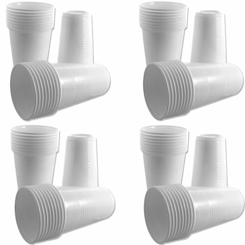 Trendsky 1000 Stück Einweg Plastikbecher 200ml- Trinkbecher weiß, Partybecher Kunststoffbecher 0,2L Ausschankbecher